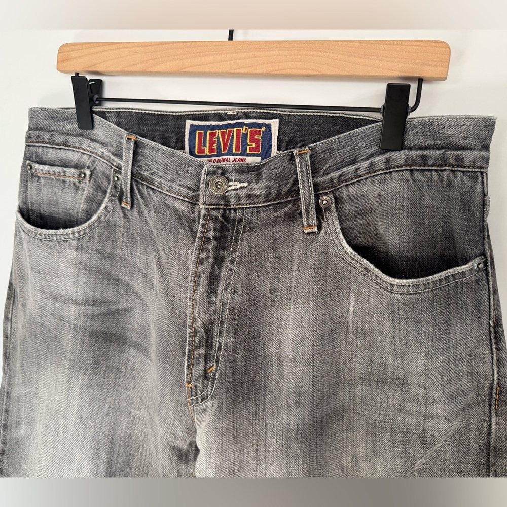 Y2K Levi’s 514 Slim Straight Black Grey Jeans 36x34